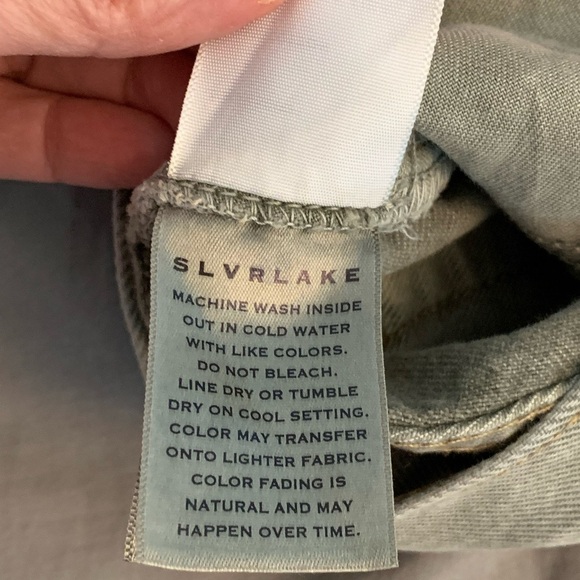 SLVRLAKE London high-rise straight-leg jeans. Pale green Size 24 - Picture 11 of 15